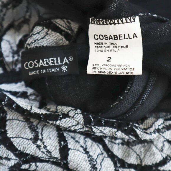 Cosabella Black Leaf Pattern Lace Underwire Empire Bustier Bra Top Vintage 2 / M - Picture 3 of 3